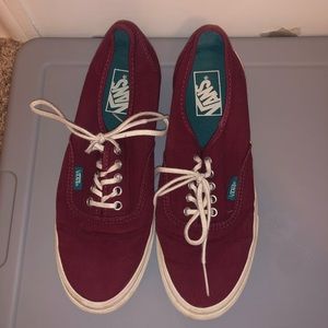 Maroon Vans.